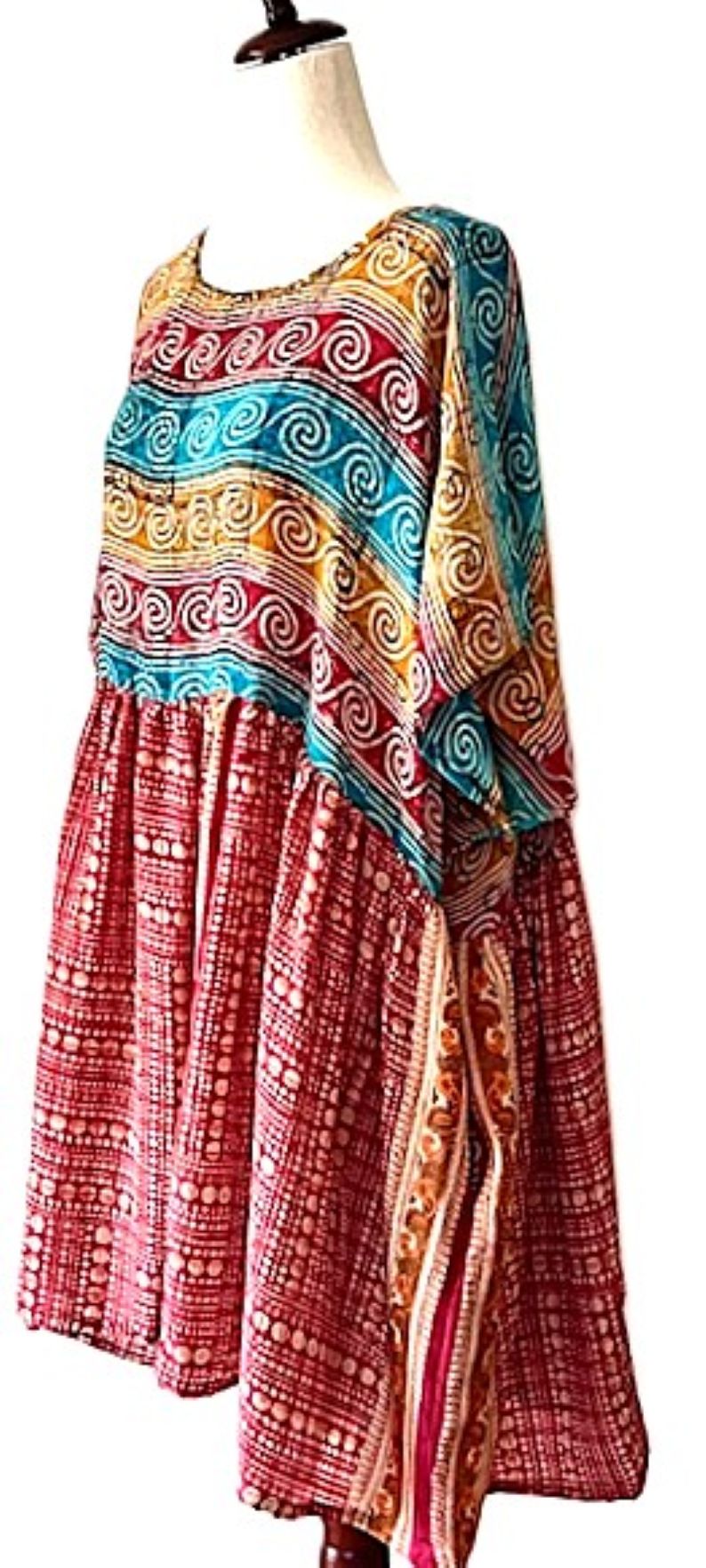 Kantha Bae Silk Daydreamer Mini Dress (Stripe)