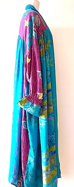 Kantha Bae Statement Maker, Utopia Duster, Mixed Print (Turquoise)