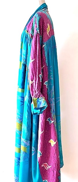 Kantha Bae Statement Maker, Utopia Duster, Mixed Print (Turquoise)