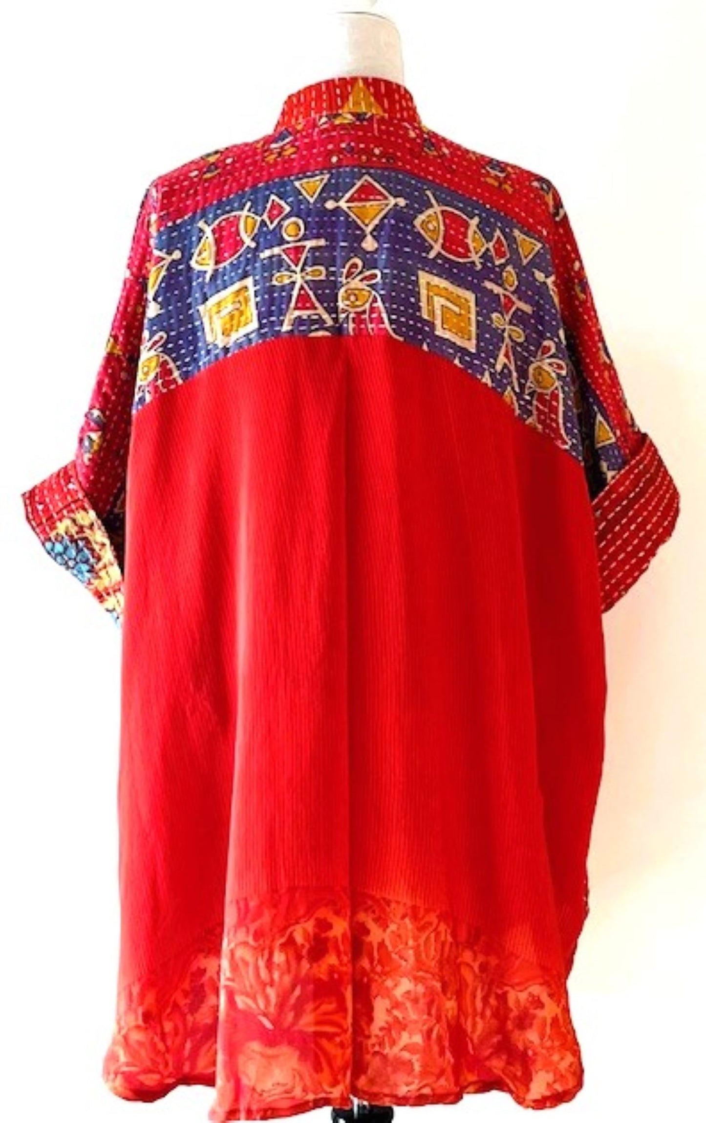 Kantha Bae Free To Be Tunic: Always A Best Seller (Red and Royal)