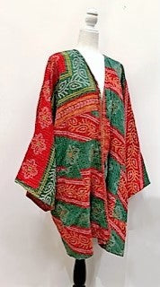 Solutions Open Kimono Jacket Provides Versatility (Red Stripe)