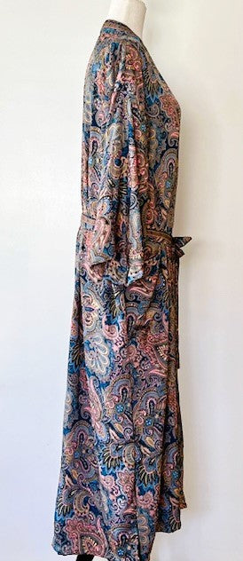 Traditional Print Silk Blend Kimono Duster Is Classic