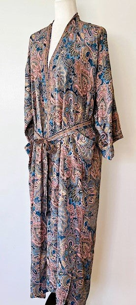 Traditional Print Silk Blend Kimono Duster Is Classic