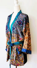 Short Stylish Patchwork Silk Blend Kimono Jacket (Mixed)