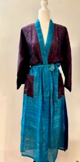 Lightweight Silk Kimono For Resort or Spa (Purple)