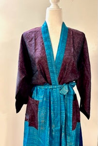Lightweight Silk Kimono For Resort or Spa (Purple)