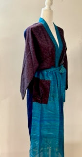 Lightweight Silk Kimono For Resort or Spa (Purple)