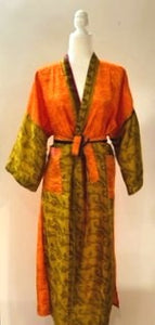 Lightweight Silk Kimono For Resort or Spa (Orange)