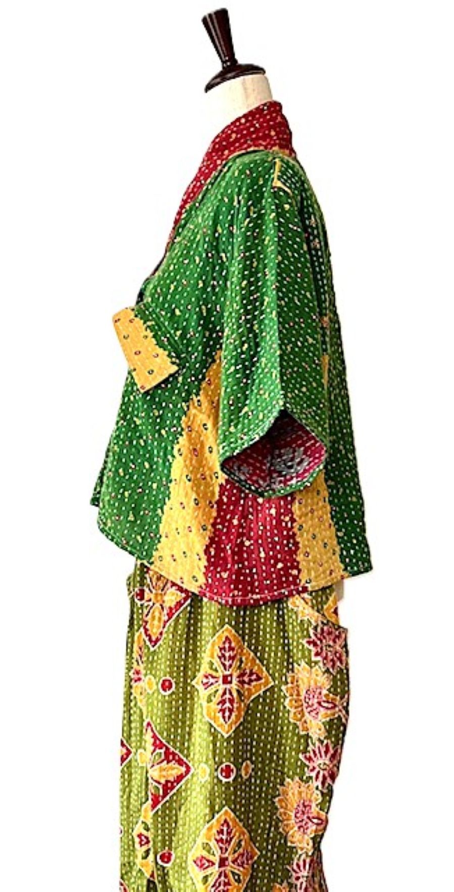Kantha Bae Clarity Crop Tops Are Fully Reversible "Camp" Shirts (Emerald Green)