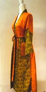 Lightweight Silk Kimono For Resort or Spa (Orange)