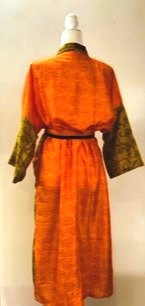 Lightweight Silk Kimono For Resort or Spa (Orange)