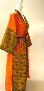 Lightweight Silk Kimono For Resort or Spa (Orange)