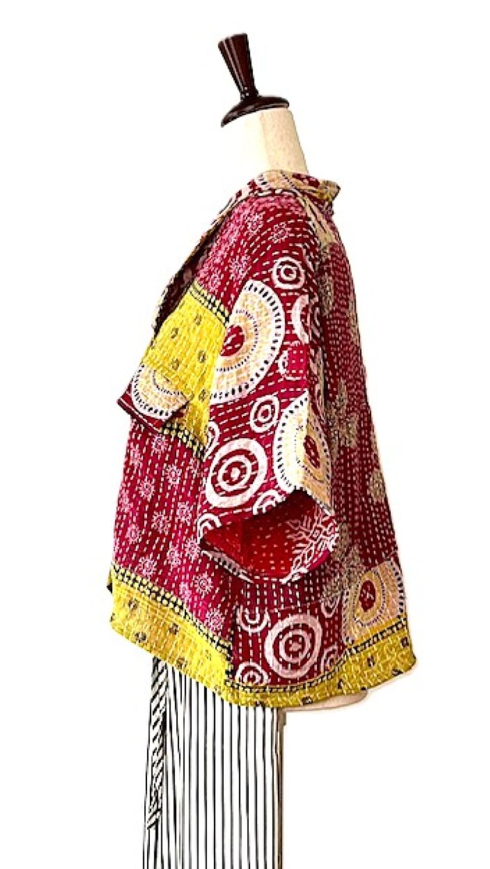 Kantha Bae Clarity Crop Tops Are Fully Reversible "Camp". Shirts (Red Yellow)