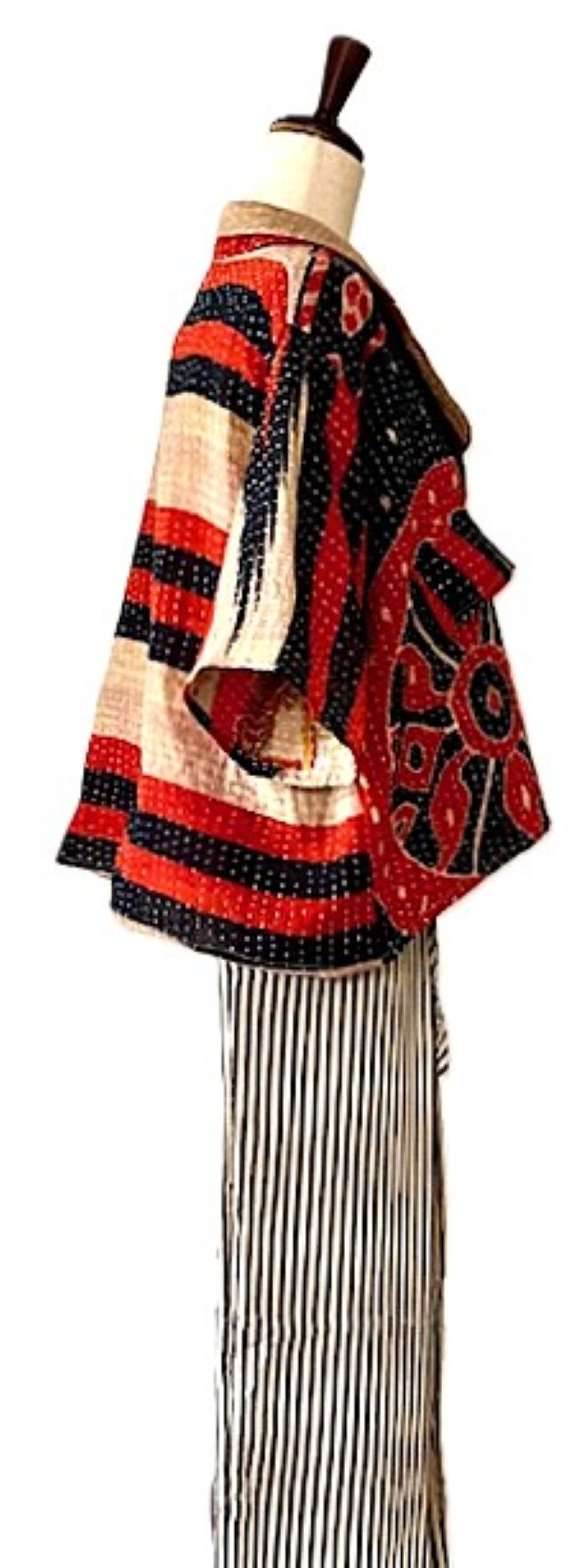 Kantha Bae Clarity Crop Tops Are Fully Reversible "Camp". Shirts (Red Black)