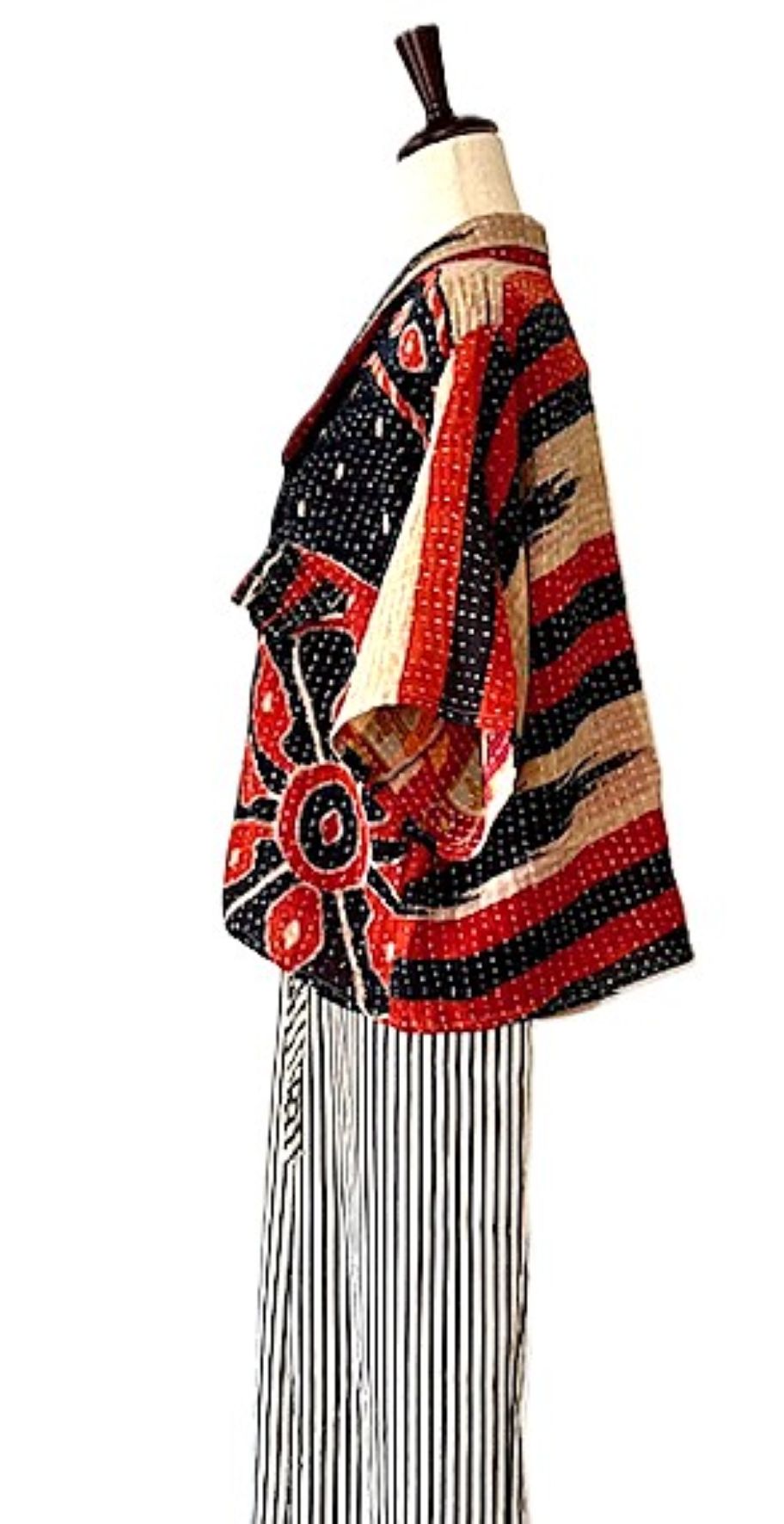 Kantha Bae Clarity Crop Tops Are Fully Reversible "Camp". Shirts (Red Black)