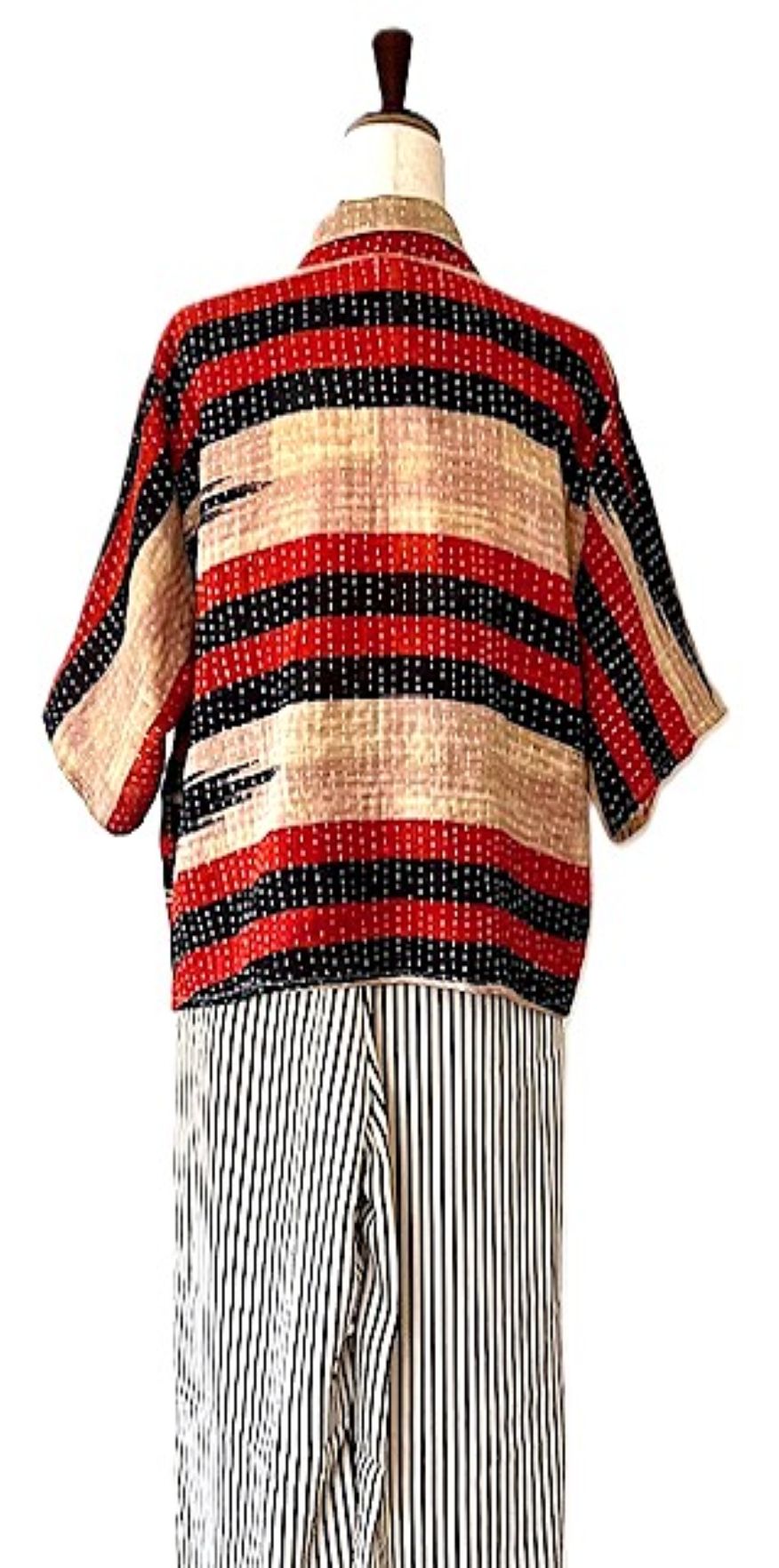 Kantha Bae Clarity Crop Tops Are Fully Reversible "Camp". Shirts (Red Black)