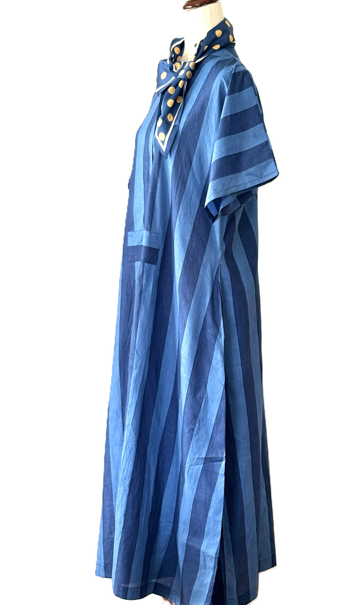 Dresses: Smart, Fashionable  Shirt Dress In Classic Blue Stripes