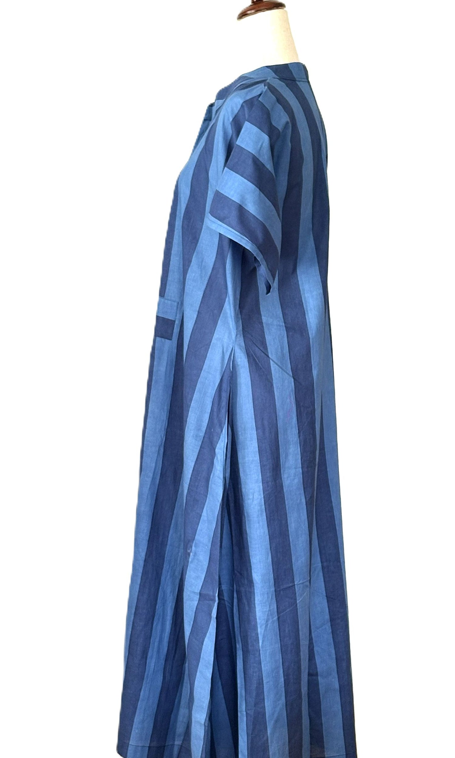 Dresses: Smart, Fashionable  Shirt Dress In Classic Blue Stripes