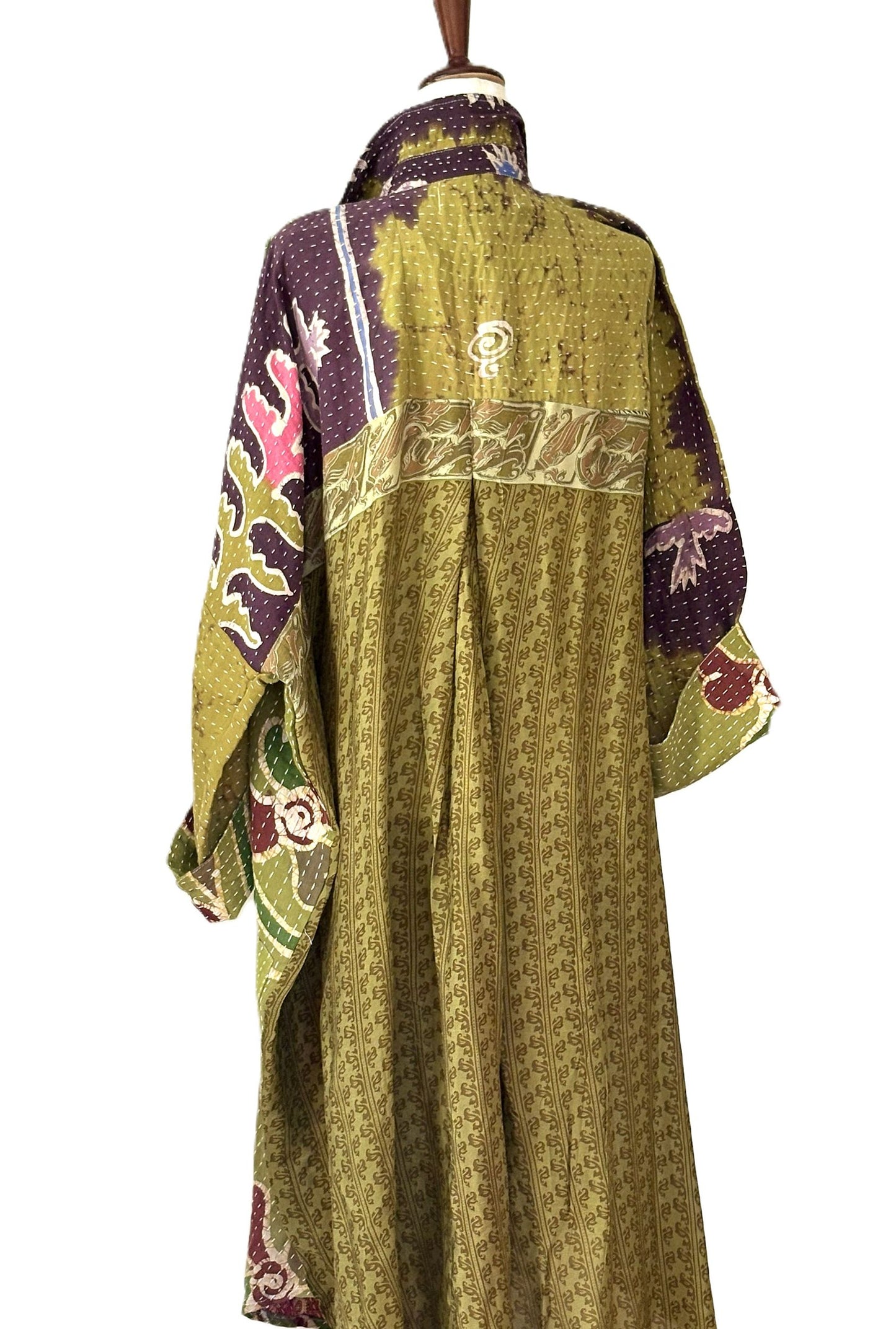 Pareo Kantha Free To Be Longsleeve Maxi. Everyone's Favorite. (Eggplant)