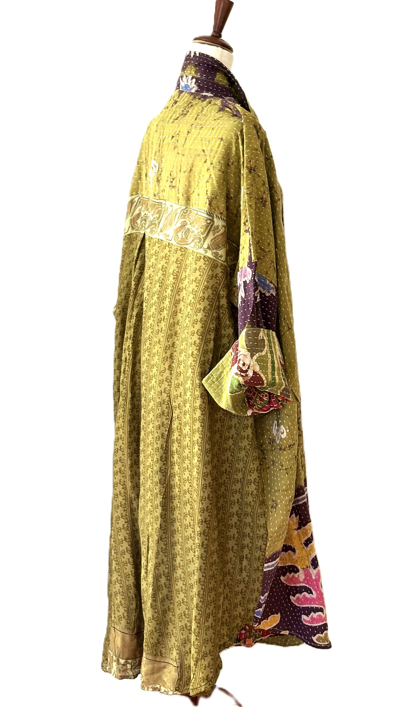 Pareo Kantha Free To Be Longsleeve Maxi. Everyone's Favorite. (Eggplant)