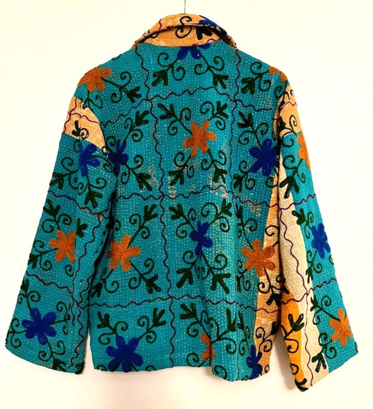 Specialty Collection: Shirt Style Button Down Jacket With Embroidery (Teal)