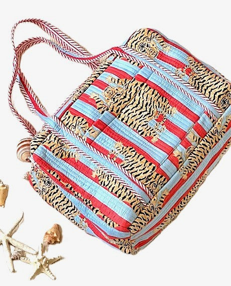SPECIAL PROMOTION.  Totally Reversible Cotton Quilted Totes, Handmade.