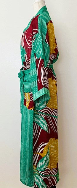 Luxurious Rich Silk Long Kimono Duster. Abstract Print