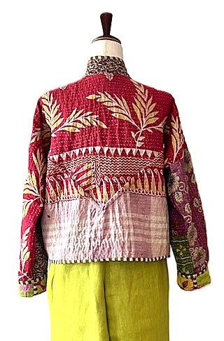 Short Cotton Quilted Jacket Handmade And Fully Reversible. (New Style)