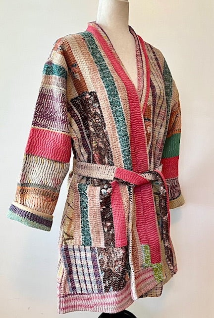 Mixed Print Patchwork Kimono Jacket Is Complex And Luxe