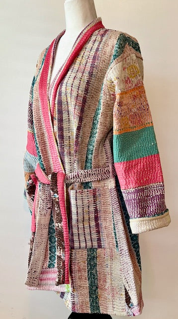 Mixed Print Patchwork Kimono Jacket Is Complex And Luxe