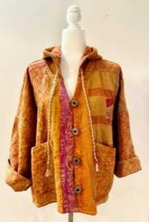 New Style Kantha Cropped Shacket Jacket (Carmel)