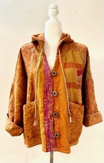 New Style Kantha Cropped Shacket Jacket (Carmel)