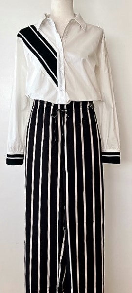 Varsity Stripe Button Down Collared Shirt, Nautical