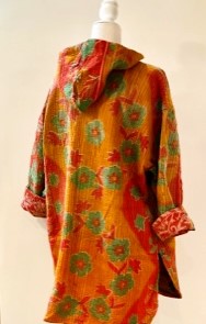 Throw and Go Hoodies Redefine Kantha: A Fashion Must. (Peach)