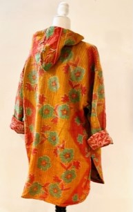 Throw and Go Hoodies Redefine Kantha: A Fashion Must. (Peach)