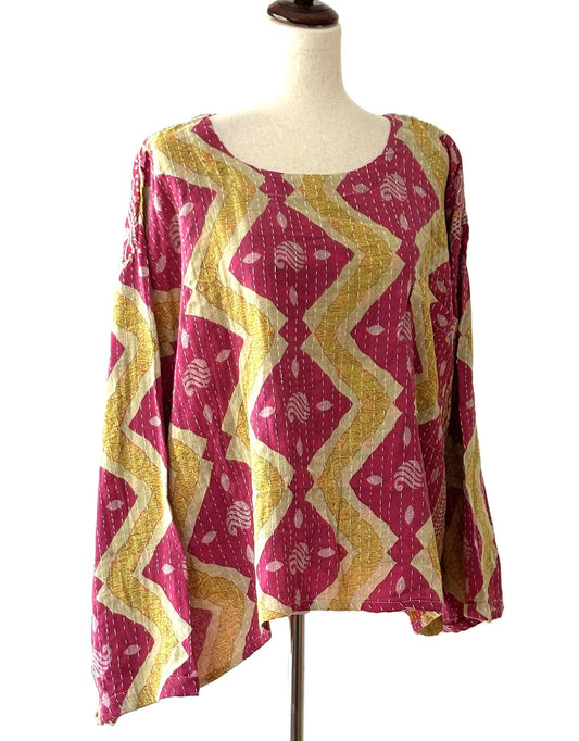 Pareo Kantha Wanderer Pocket Crop Top (Mustard)