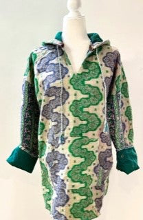 Throw and Go Hoodies Redefine Kantha: A Fashion Must. (Blue)