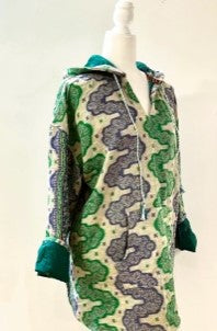 Throw and Go Hoodies Redefine Kantha: A Fashion Must. (Blue)