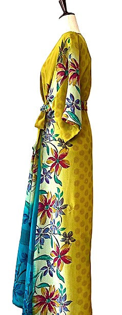Kantha Bae New Alchemy Crepe Silk Kimono Offers Two Clever Styling Options. (Yellow)