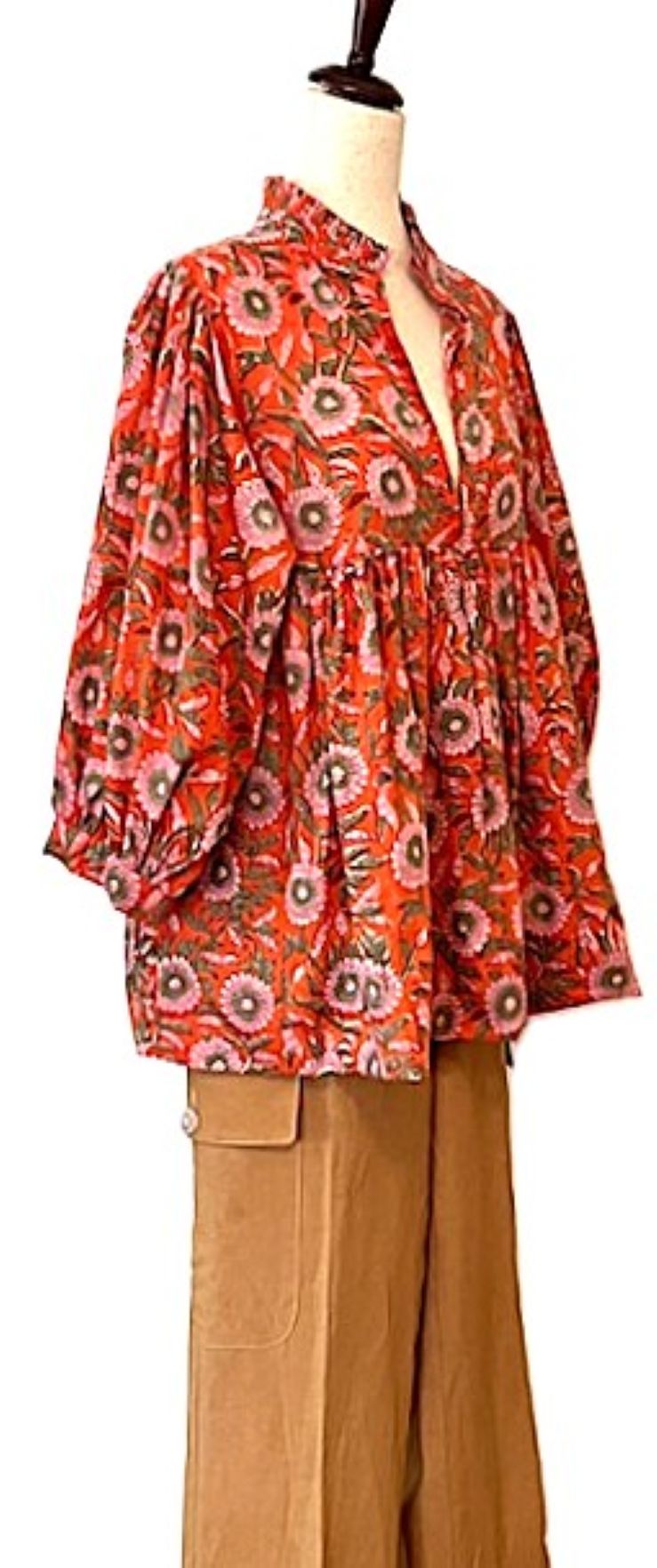 Smart Block Printed Cotton Top,  Flattering  And Cool (2 Print Options)
