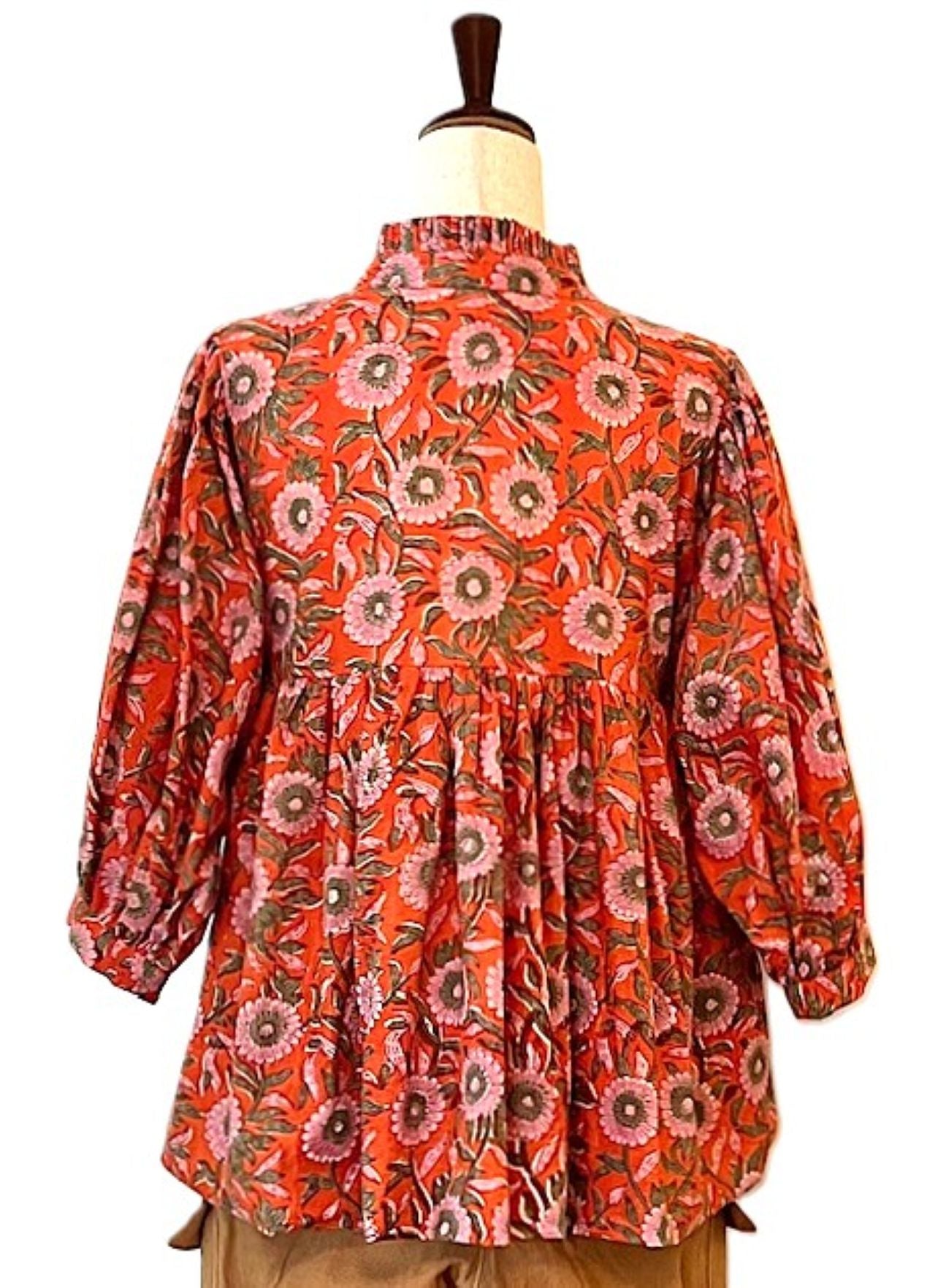 Smart Block Printed Cotton Top,  Flattering  And Cool (2 Print Options)