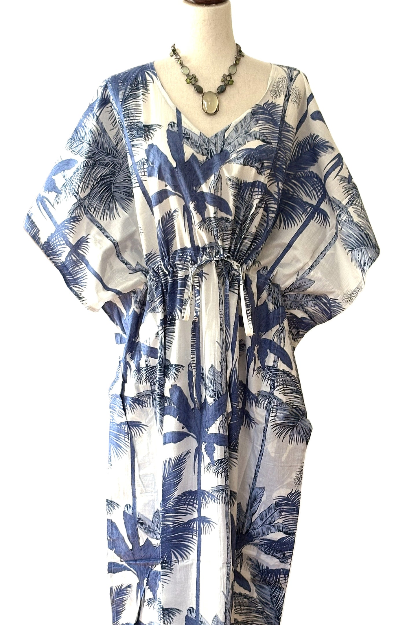 Maxi Tunnel Empire Caftan Is "Uptown Chic". (Navy)