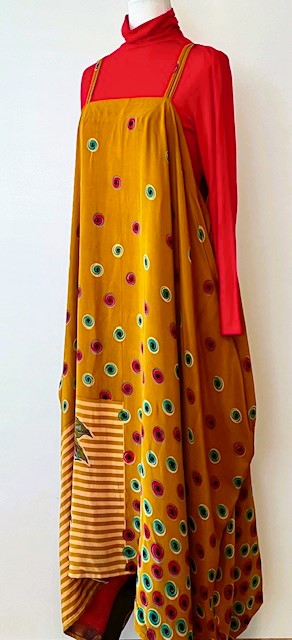 Timeless Fully Reversible Silk Sundress With Pockets (Multi color dots)