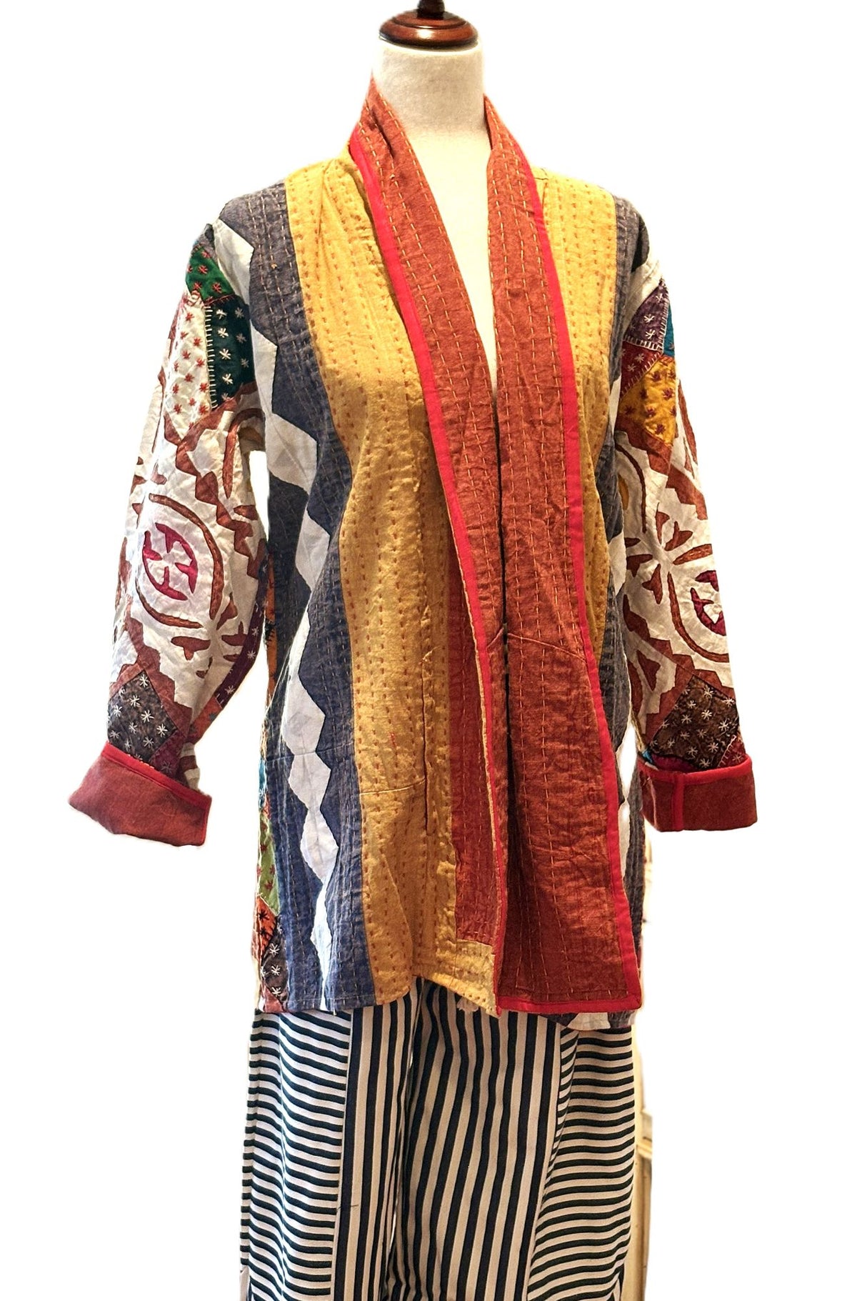 Short Designer Cutwork Blazer. Colorful