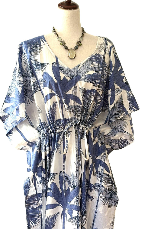 Maxi Tunnel Empire Caftan Is "Uptown Chic". (Navy)