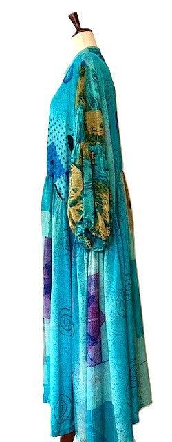 Kantha Bae Evermore Silk Kimono Is Luxurious and Romantic (Turquoise)