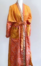 Top of the Line Silk Kimono Duster Is Alluring (Orange/Bronze)