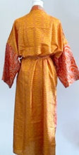 Top of the Line Silk Kimono Duster Is Alluring (Orange/Bronze)