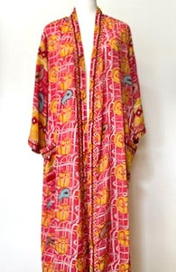 Luxury Print Silk Kimono Duster Brightens the Day