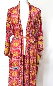 Luxury Print Silk Kimono Duster Brightens the Day